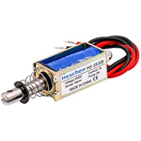 Heschen Electroimán solenoide HS-0530B DC 6V 1A 5N 10mm Carrera Tipo de empuje y tracción Marco abierto